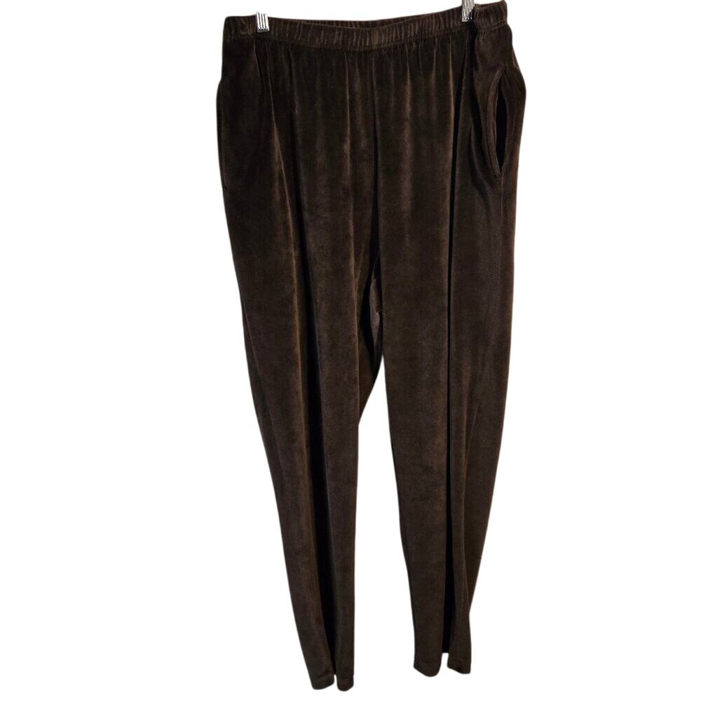 Jones New York Sport Brown Velvet Pull On Pants 2X 0340